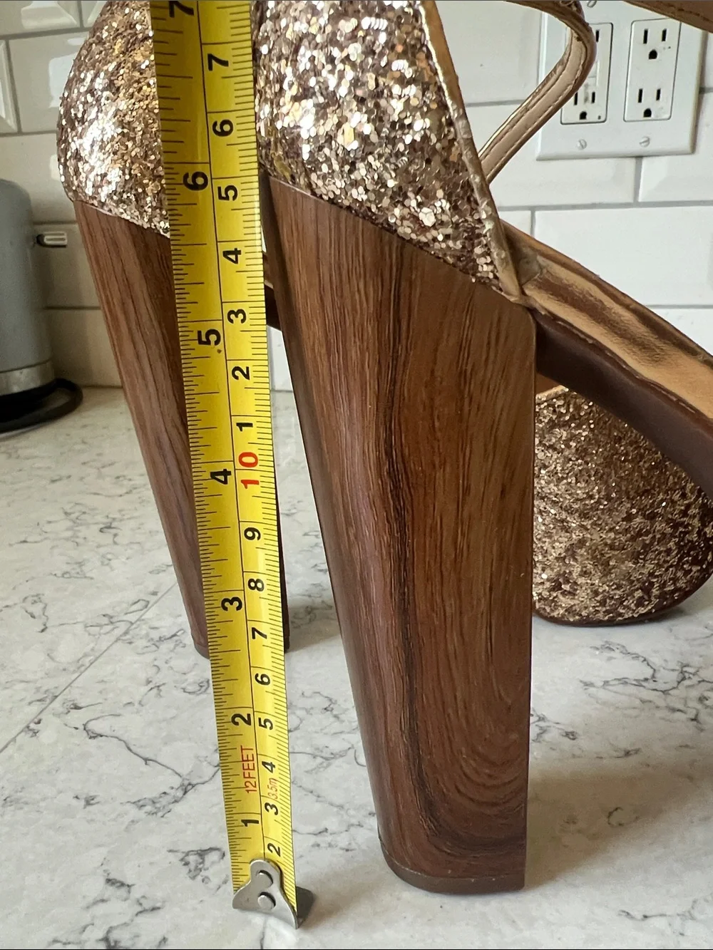 Disco Gold Glitter Platform - Jessica Simpson Dani Sz 11